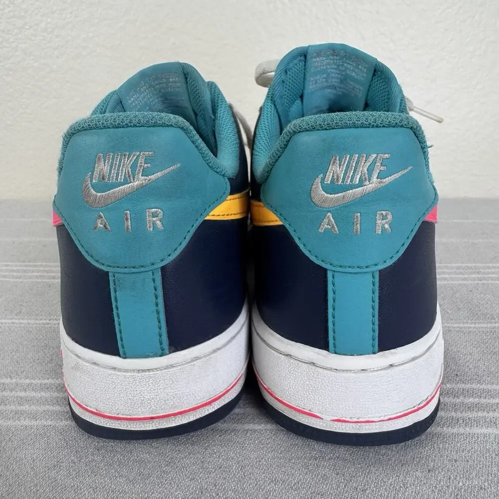 Nike Air Force 1 Low ‘07 90s Leather Athletic Sneakers Neon Pack White Multi 9.5